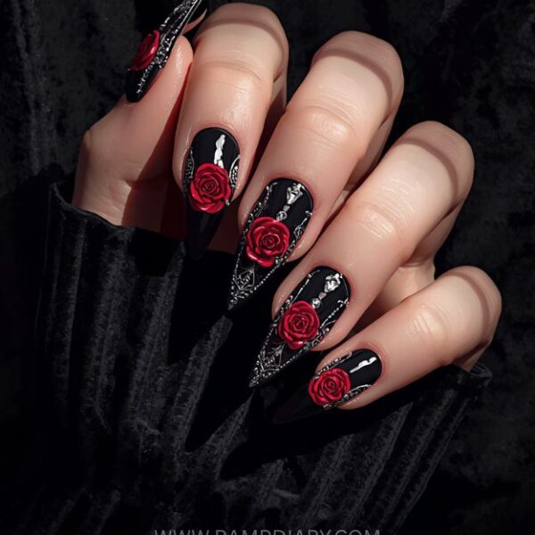 Vamp Romantic Nails: Gothic Coffin Nail Ideas for 2026